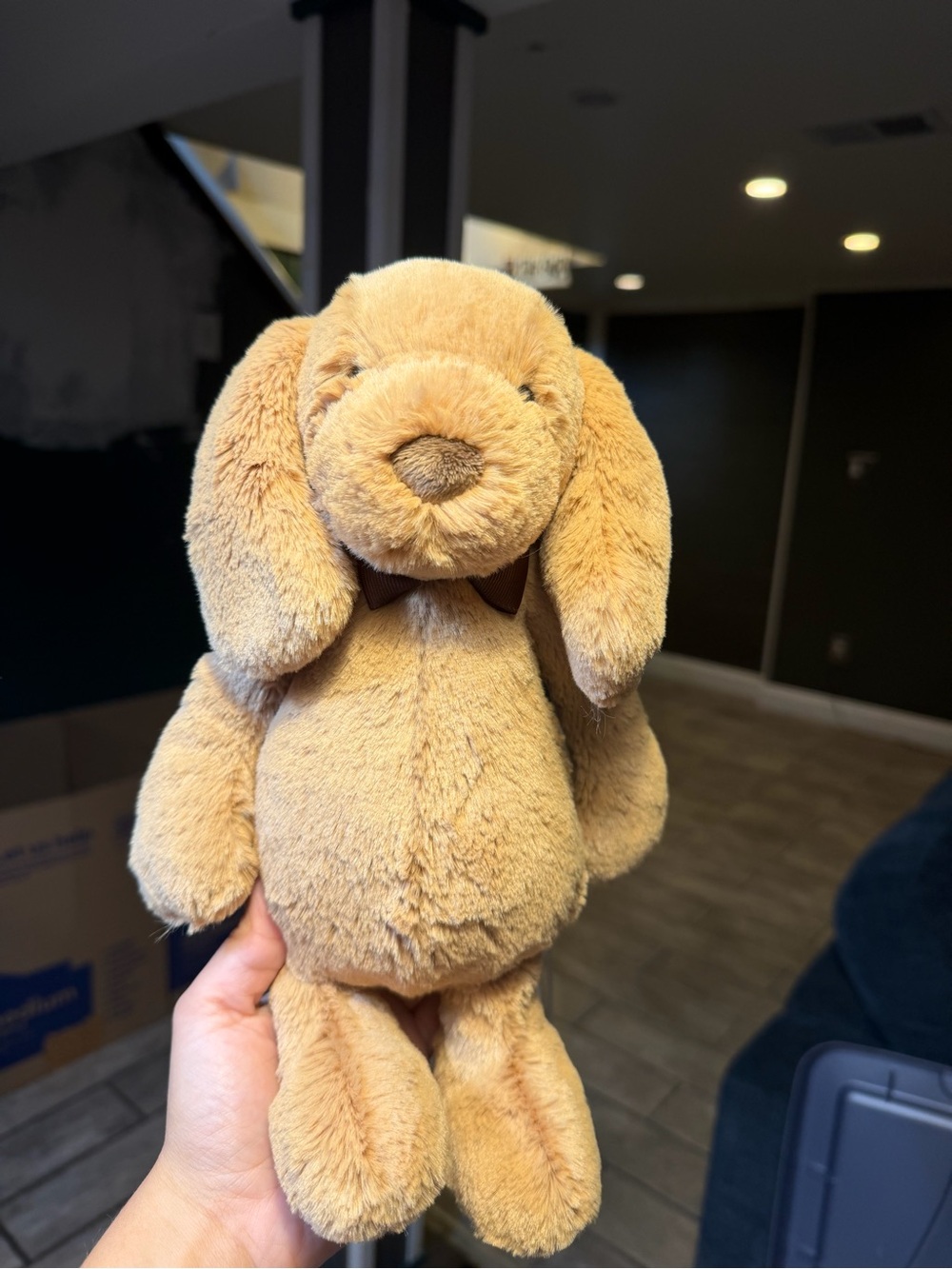 BNWT Toffee Puppy Jellycat with Brown Bow